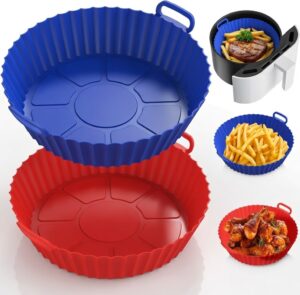 Round Silicone Air Fryer Liners Reusable Basket Baking Tray